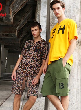 DEVIL NUT潮牌 恶魔 男女休闲短裤鹅卵石迷彩通讯大袋短裤-BH SNT