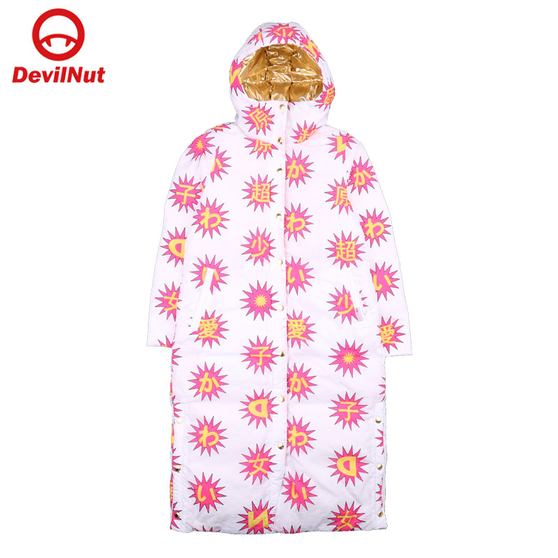 潮牌恶魔休闲连帽羽绒服