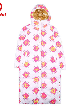 DEVIL NUT潮牌恶魔休闲连帽保暖撞色长款羽绒服-DNP ANT