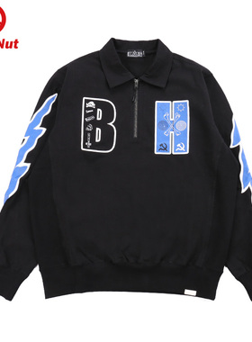 DEVIL NUT潮牌恶魔 翻领套头 男式卫衣流感外套 BIBH ASV