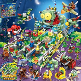 2025新品植物大战僵尸终极版僵王大BOSS机甲男孩儿童益智拼装积木