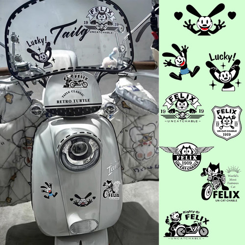 适用奥斯华米奇卡通贴纸反光防水