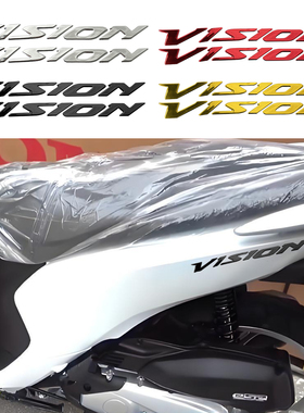 适用本田vision110摩托车3D立体软胶贴改装配件车标装饰贴纸防水