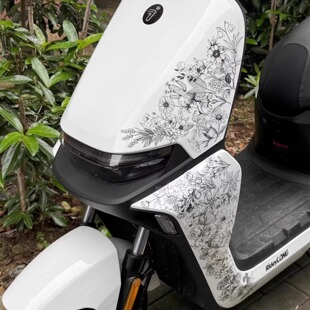mzmix 适用九号m95c n385c m85c车头繁花百花烫金贴纸 m3m95c