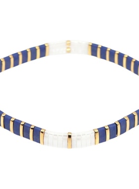 小众设计波西米亚风深蓝色系tila手串学生闺蜜死党叠戴套装小手链