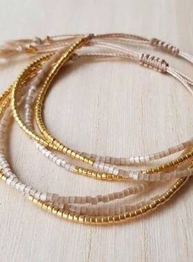 MLGM小众轻奢个性手链女ins复古风三层叠戴手串高级感百搭手饰女