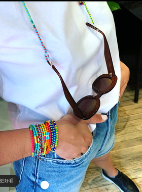 手串ins欧美风彩虹珠