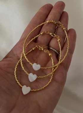 MLGM爱心贝壳miyuki手链女ins小众设计高级感轻奢精致手饰手串女