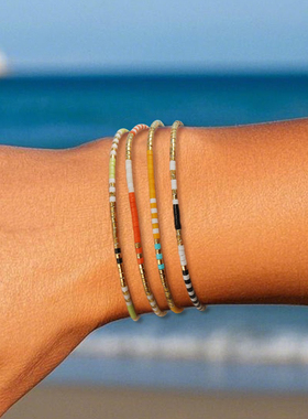 MLGM新款彩色米珠小手链女小众设计感高级轻奢精致闺蜜礼物手串