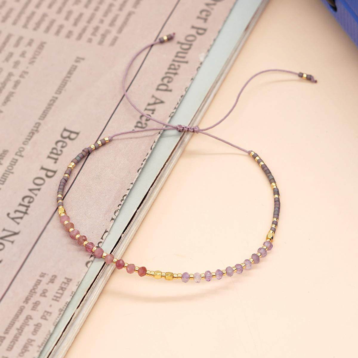 MLGM小众波西米亚风天然石手串 个性简约夏日风小手链 可调节大小