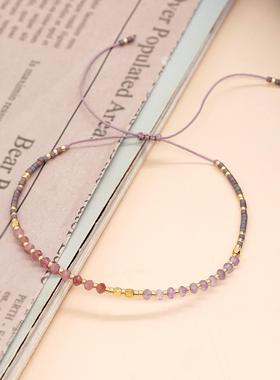 MLGM小众波西米亚风天然石手串 个性简约夏日风小手链 可调节大小