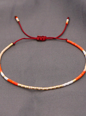 MLGM简约玻璃手工串珠小手链