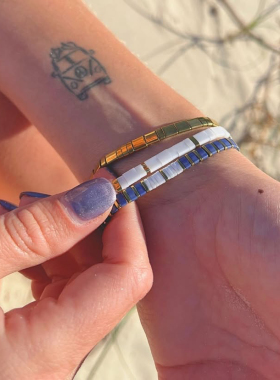 MLGM小众欧美风进口tila手链 个性街头叠戴小手串 弹力线串手绳