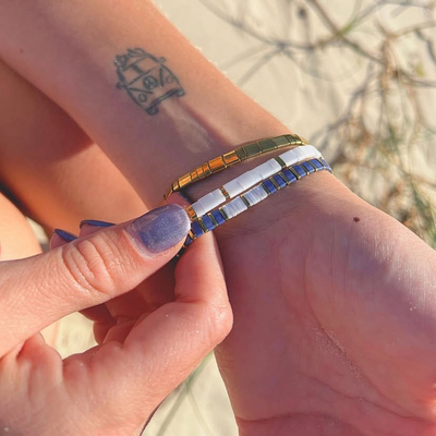 MLGM小众欧美风进口tila手链 个性街头叠戴小手串 弹力线串手绳