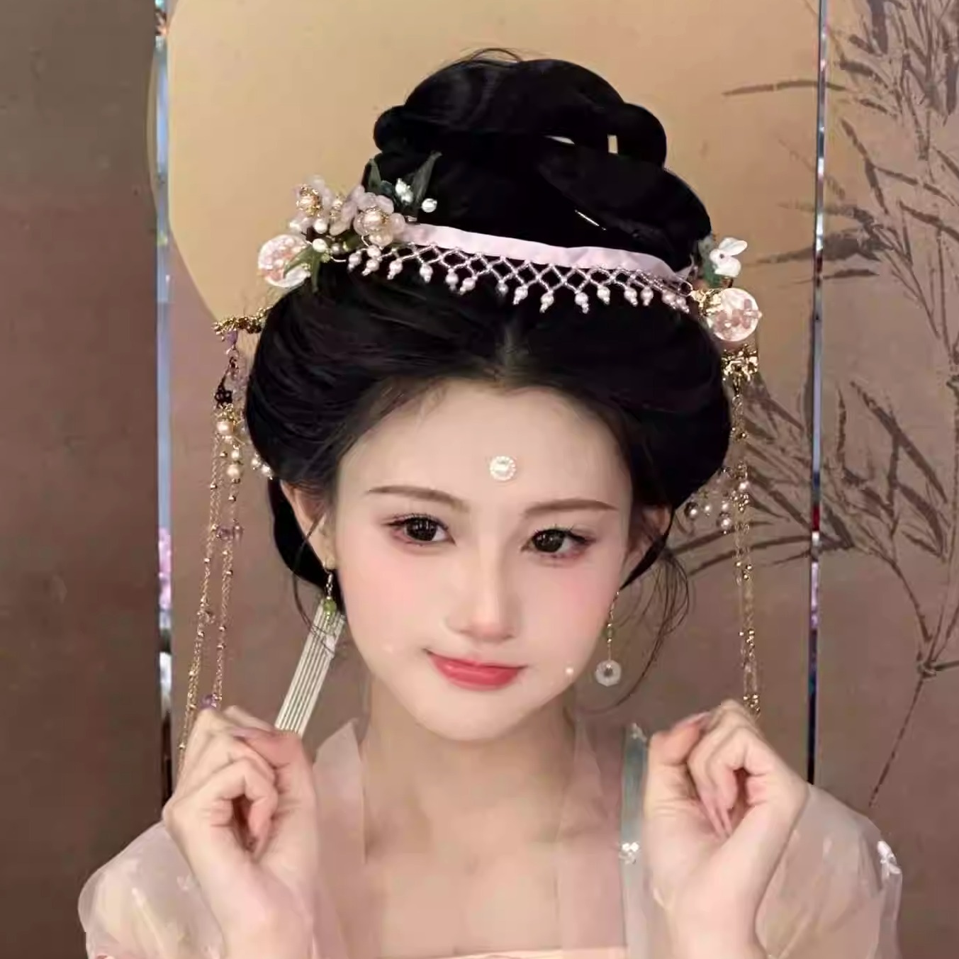 3D打印头饰发冠合金古风墨雨云间