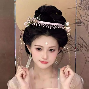 3D打印头饰汉服配饰发冠仙气宋制簪花头冠古风写真墨雨云间发饰女