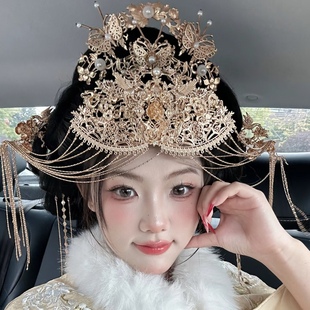 新款异域风亡国公主发凤冠头冠头饰古风额饰璎珞发链汉服配饰品女