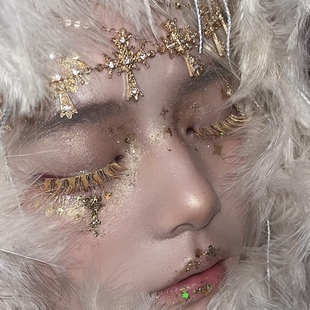 新款古希腊女神头饰金箔十字架汉服配饰异域风眉心坠发饰影楼cos