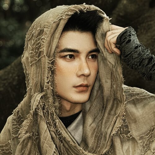 沙丘废土风头巾围巾棉麻复古风