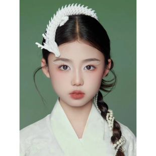 龙女头饰新中式发饰3d打印头饰儿童摄影国风汉服古风创意饰品配饰