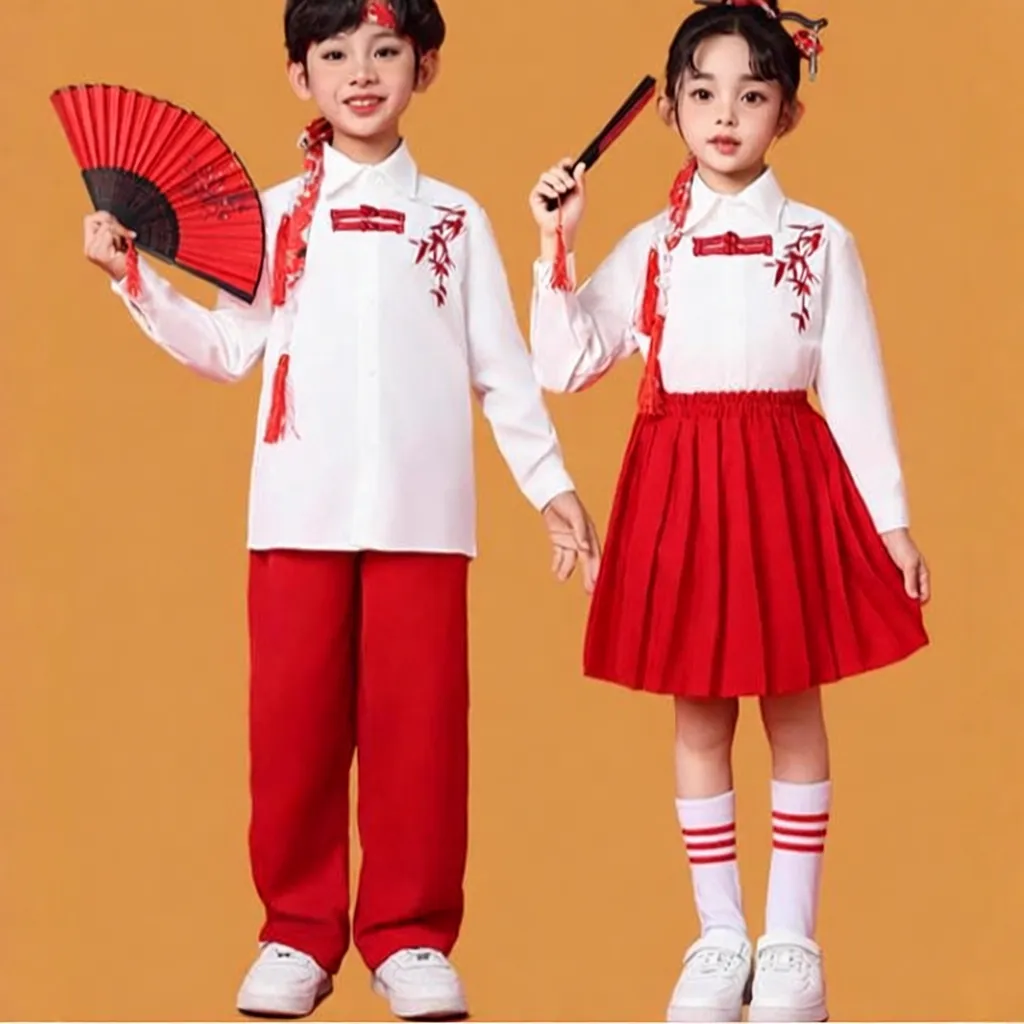 因否新中式儿童合唱演出服