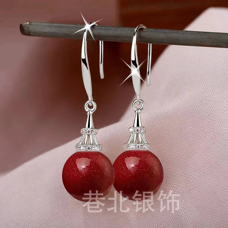 s925纯银本命年朱砂新款火爆款耳环气质时尚皇冠高级感上档次耳饰,珠宝/钻石/翡翠,耳饰,淘宝优惠券,粉丝福利购,淘宝优惠卷