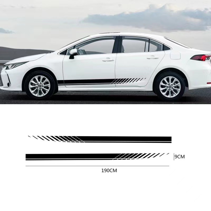 车门贴纸车身遮划痕遮盖汽车长条拉花腰线改装通用运动个性装饰贴