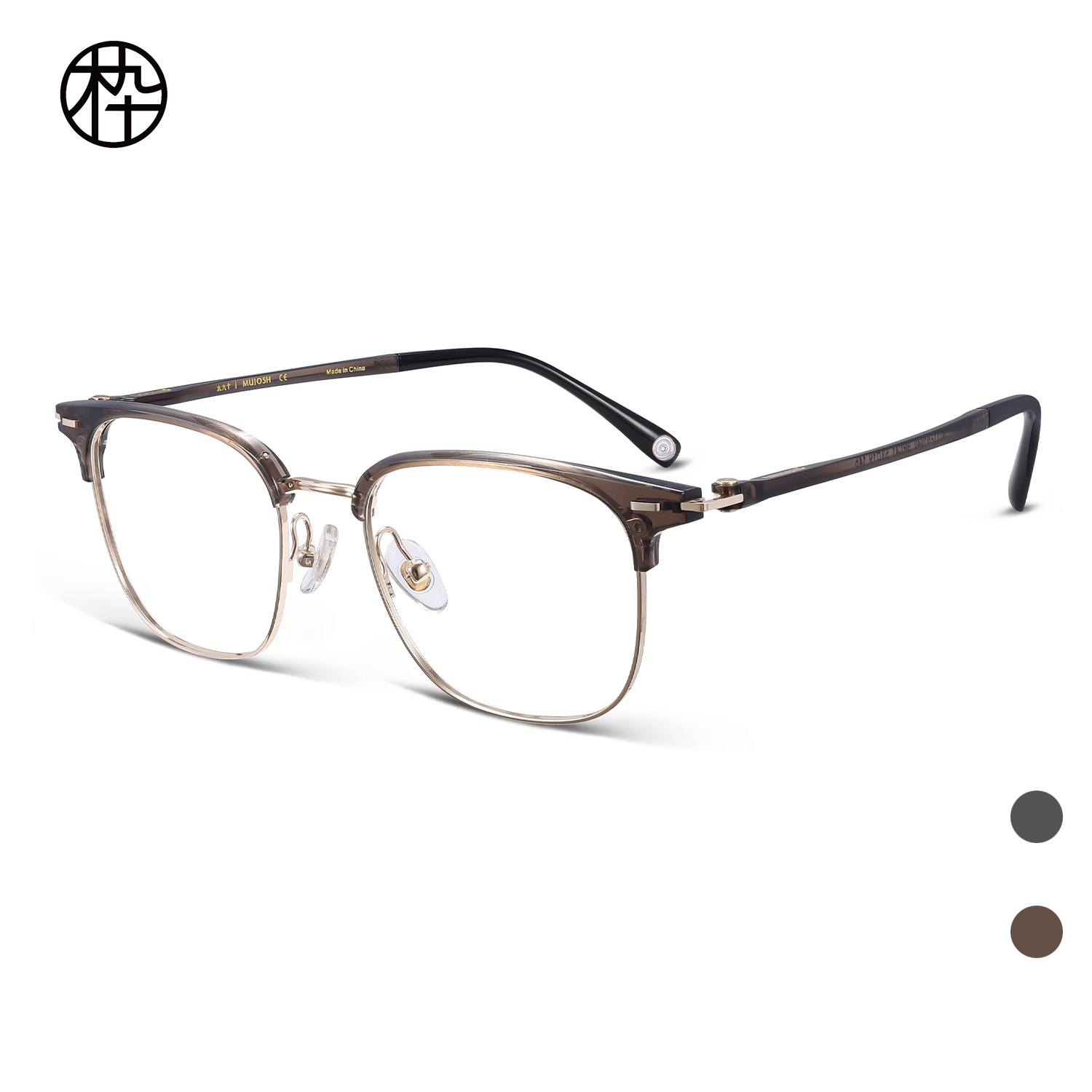 木九十专柜正品MJ11FN1040时尚半框方框眼镜框架造型百搭商务男女