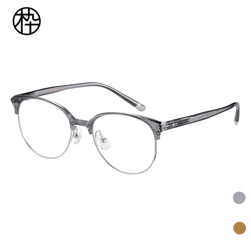 木九十专柜正品MJ11FM1075时尚半框圆框近视眼镜架男女学生白领