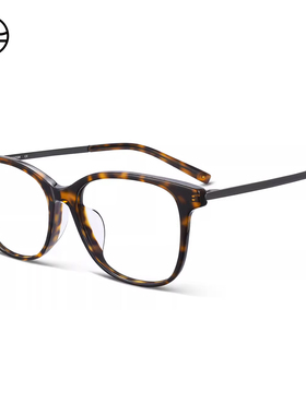 木九十MJ12FN1121专柜正品眼镜框方圆玳瑁色轻薄板材钛金属镜腿