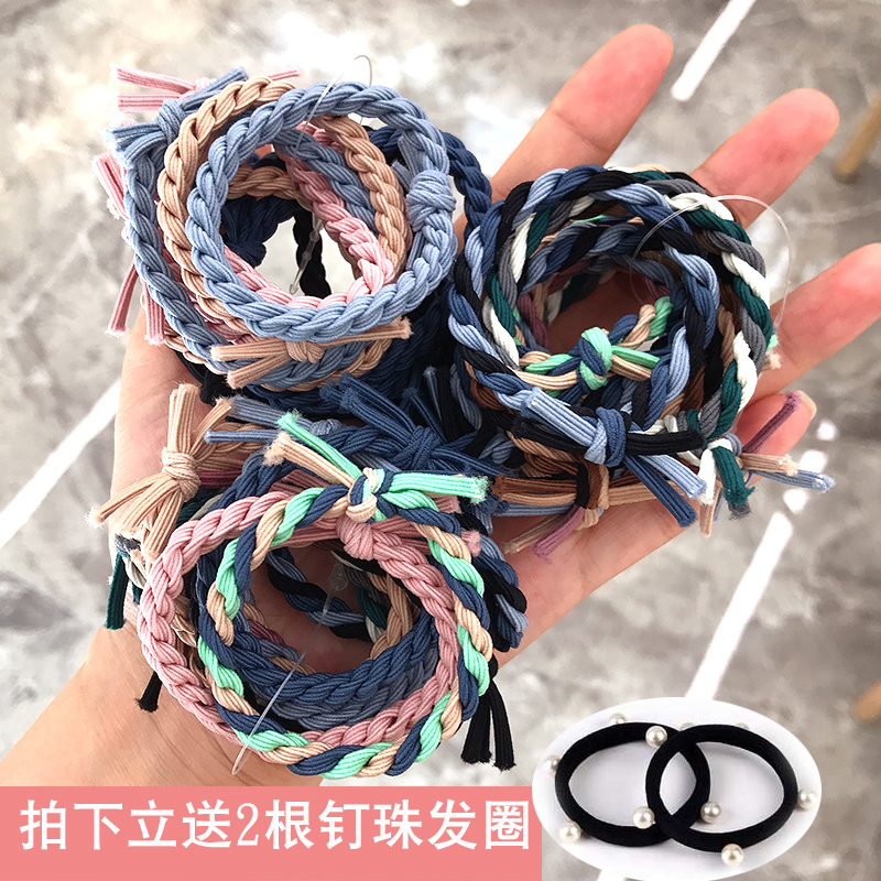 韩国发绳女网红少女可爱头饰手链两用手编头绳组合套装皮筋ins风