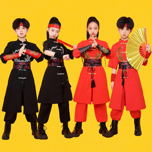儿童中国风演出服国潮舞蹈表演服运动会街舞爵士舞武术服龙吟班服