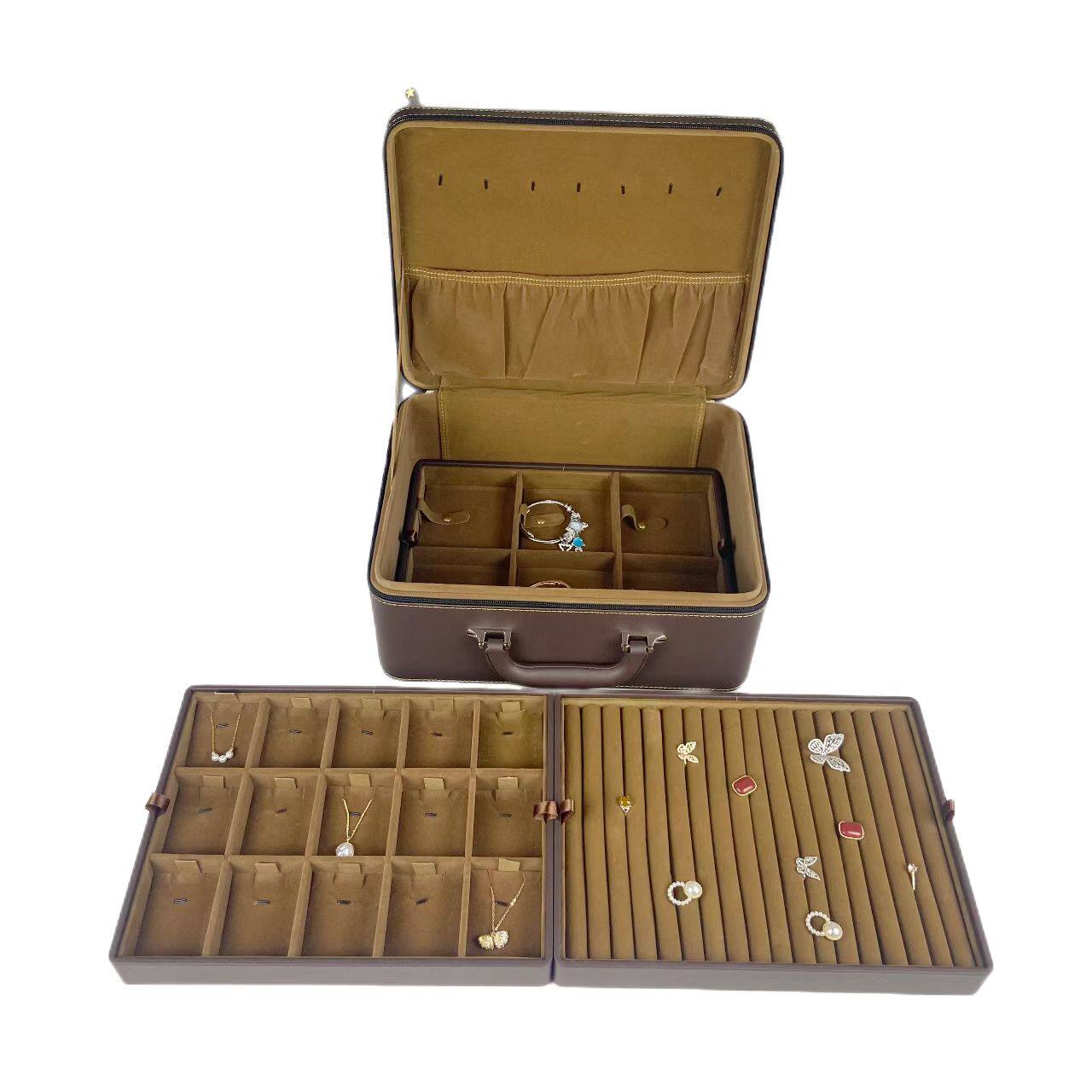 首饰收纳盒高档精致多层大容量戒指耳钉手镯吊坠项链饰品手提箱子