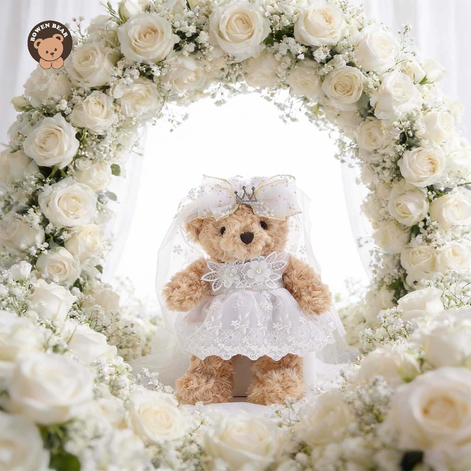 婚纱情侣泰迪熊公仔毛绒玩具结婚庆压床娃娃一对新婚高档礼物闺蜜