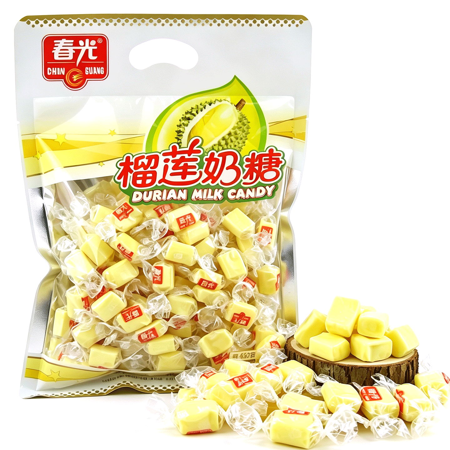 榴莲奶糖 春光榴莲奶糖450g海南三亚特产榴莲糖软糖喜糖糖果零食