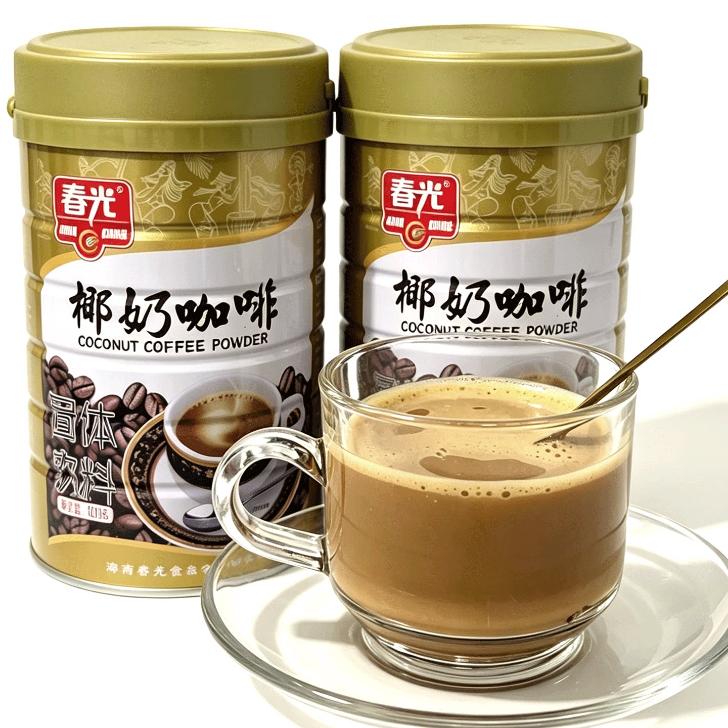 春光椰奶咖啡400gx2桶装香醇速溶图片