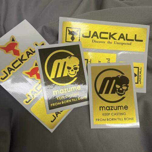 贴纸定做适用于JACKALL钓鱼贴纸金色贴纸渔具LOGO贴纸定制 7452