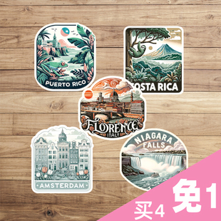 波多黎各哥斯达黎加阿姆斯特丹尼亚加拉大瀑布佛罗伦萨国家贴6561