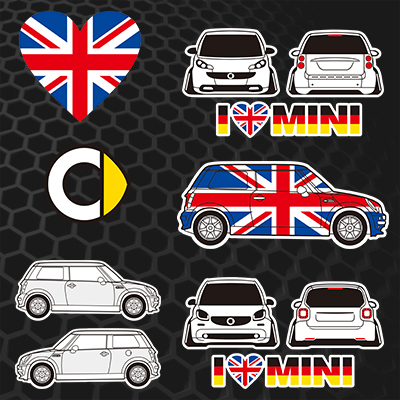 汉魂贴纸适用于奔驰smartsmart改装mini cooper smart车贴smart3d
