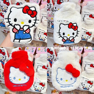 miniso名创优品hellokitty立体蝴蝶结插手加水暖水袋凯蒂猫热水袋