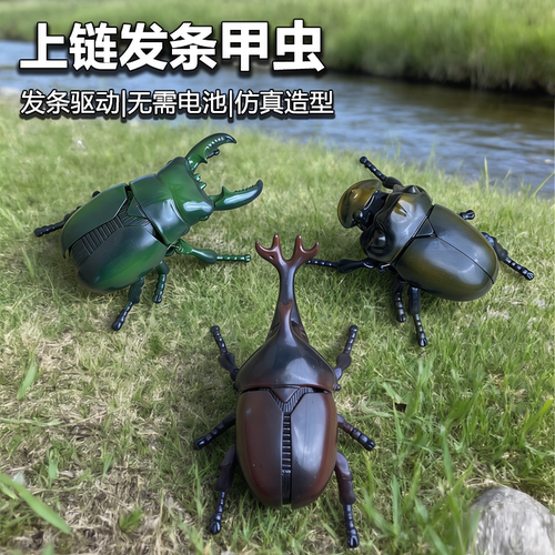 发条甲虫独角仙爬上链爬行儿童玩