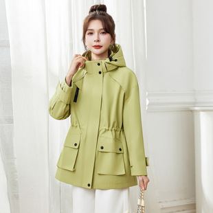 2026春季 收腰休闲时尚 防风派克服工装 冲锋衣连帽外套GE62312 新款