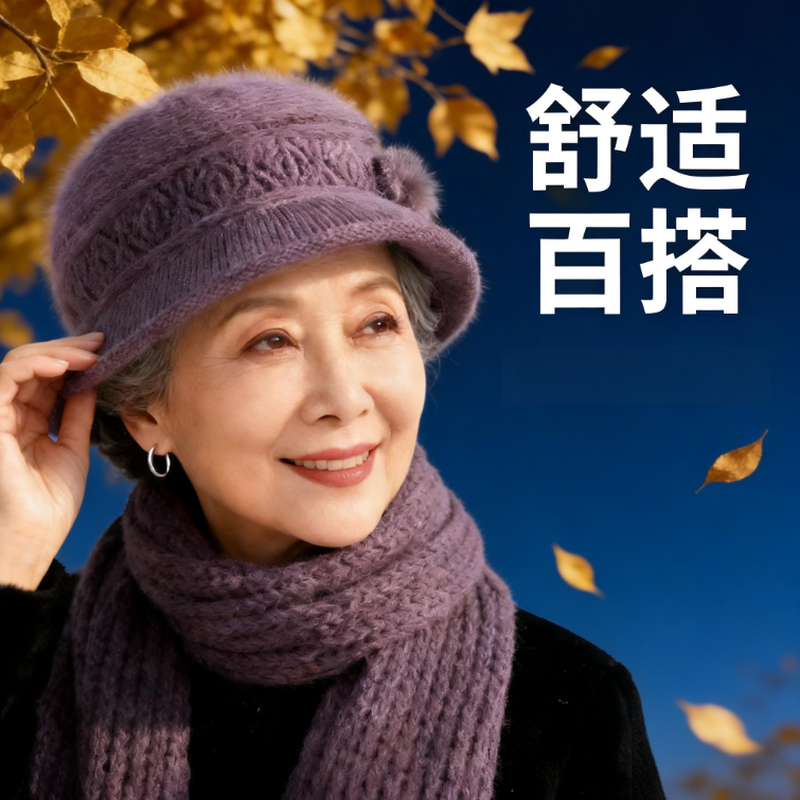 【孝心之选】90%大朵腹毛保暖帽