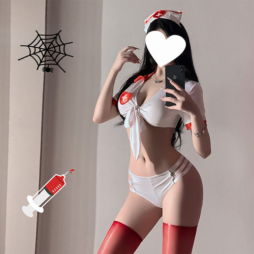 夜间服务*性感cos白色护士制服女