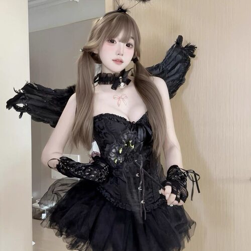 万圣cosplay性感抹胸鱼骨束身衣