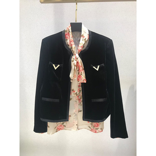 大V家时髦CHAO好看 柔软细腻丝绒西服外套南油高货