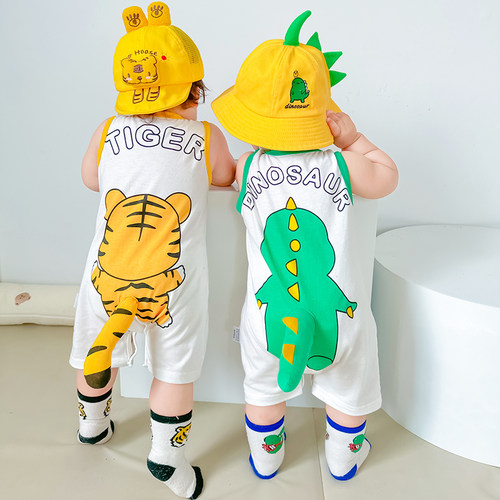 婴儿连体衣夏季老虎尾巴衣服