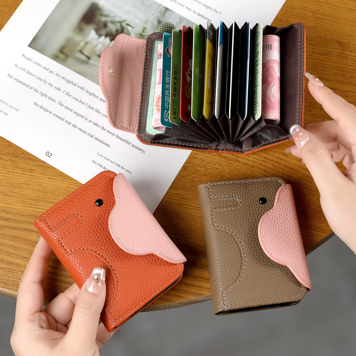 迷你小象钱包超薄植鞣软皮硬币钥匙扣收纳包卡包软皮零钱包女可爱