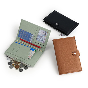 新款牛皮质感护照保护套超薄护照钱包一体多功能机票防盗证件男女