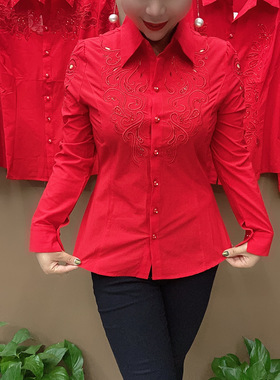 2026春秋新款长袖翻领衬衫薄料修身显瘦气质洋气中年女装小衫上衣